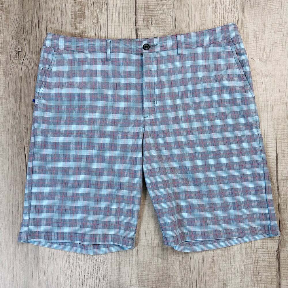 Tommy Bahama Men's Shorts Blue/Teal/Pink Plaid SZ 38 Outdoor Chino Beach Summer